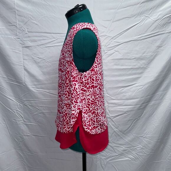 Halogen Red Print Sleeveless Blouse | Sz PL - Picture 3 of 5